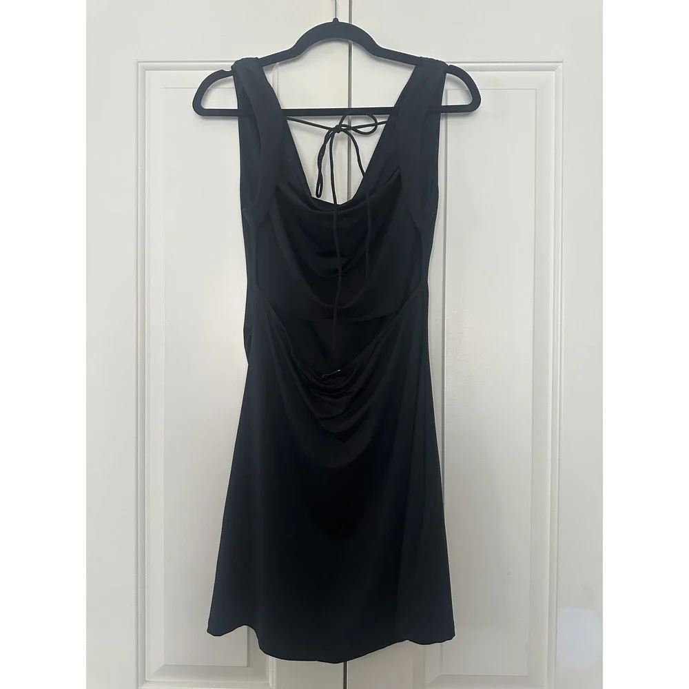 Princess Polly Dress Womens US 10 Black Cowl Neck‎ Open Back Mini Party Clubwear